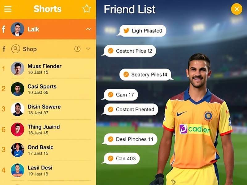 Desi Sports Blend social features showing friend list and chat